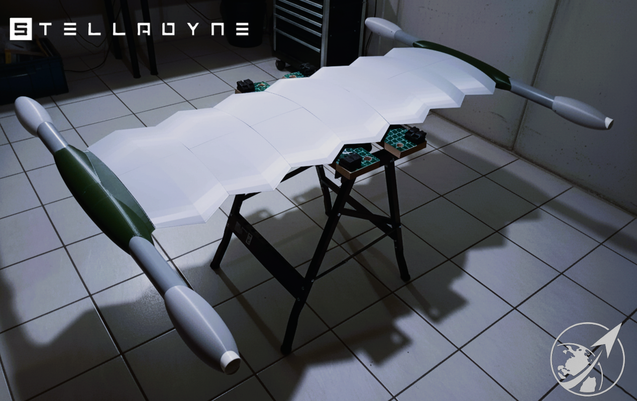 Hyperdrone v2 frame on assembly stand